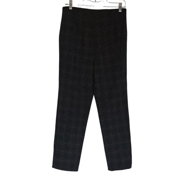 J. Jill Ponte slim leg pants medium plaid black ankle pull on - Picture 2 of 8